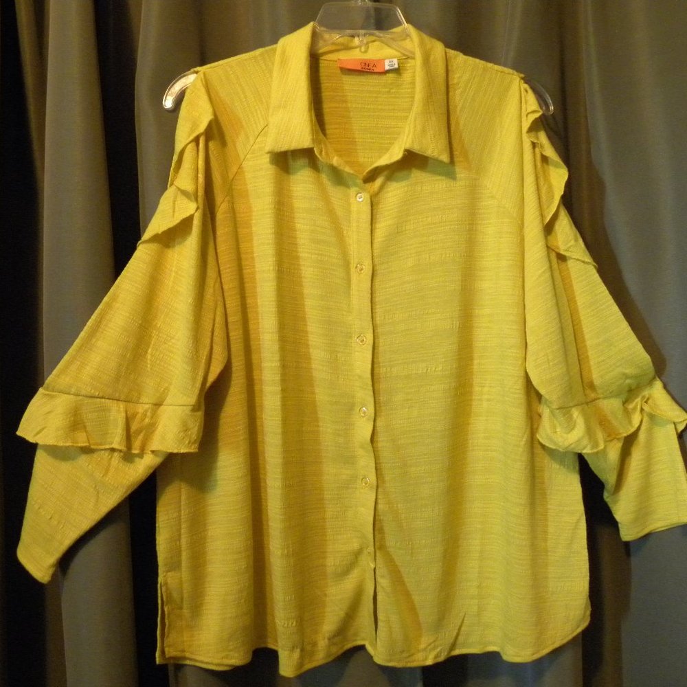 One A Women Open Ruffle Sleeve Blouse  EP1722K